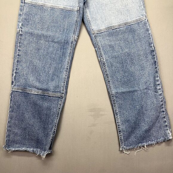 Wild Fable High Rise Straight Leg Jeans Women’s Size 8 Blue Button‎ Fly Raw Hem - Picture 3 of 14